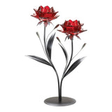 Red Rose Flowers Candle Holder