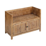 Bensonhurst Wood 2-Door Storage Bench with Fabric Cushion