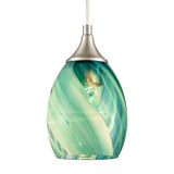 Caress 5'' Wide 1-Light Aqua Feathered Glass Mini Pendant
