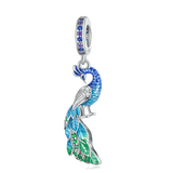 Peacock Colorful Charm Pendant Pandora Style Bracelet