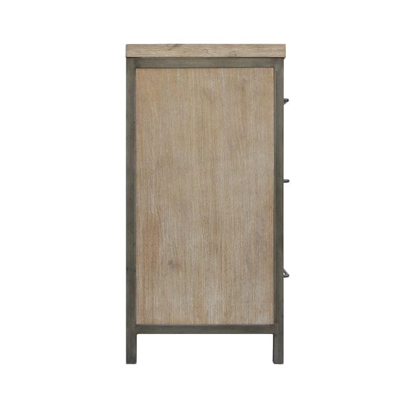 Cork County 2-Door 3-Drawer Acacia Wood Storage Cabinet Minimalist