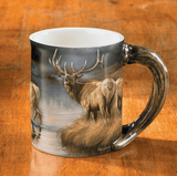 Woodland Wonders Artist Sculpted Mugs-Deer or Elk with Antler Handles