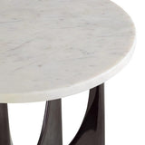 Elroy White Marble Topped Accent Table