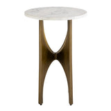 Elroy White Marble Topped Accent Table