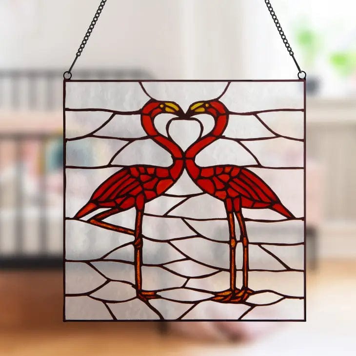 Flamingo Stained Glass Panel