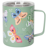 Butterfly Green Insulated Travel Mug