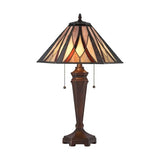 Foursquare 24" Tall 2-Light Glass Shade Table Lamp