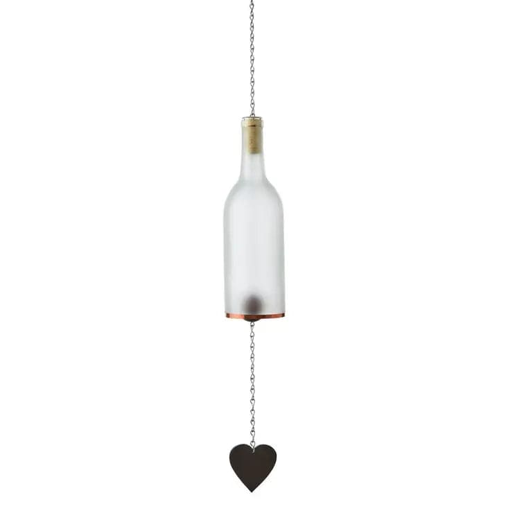 Wind Chimes Made From Glass Wine Bottles with Copper Trim Eco-Friendly