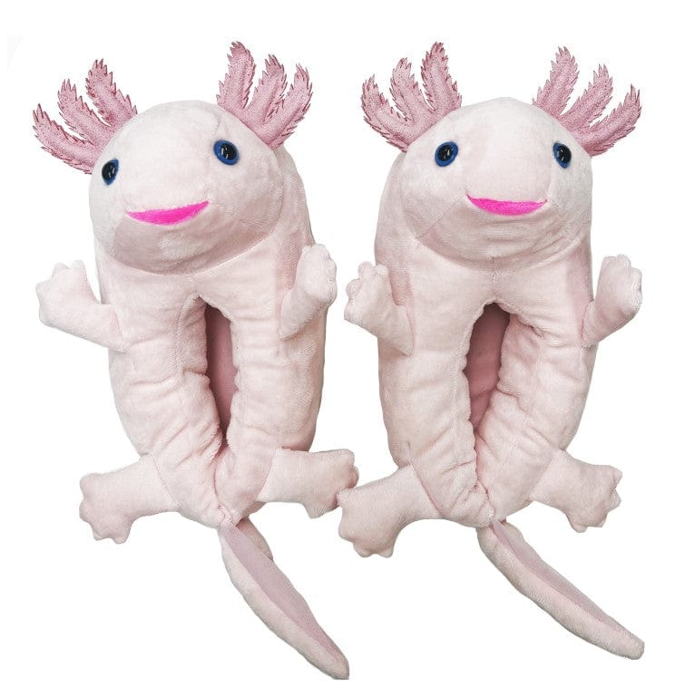 Axolotl Hugs Plush Pink Slippers for Children