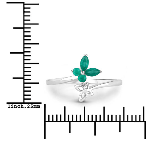 Genuine Gemstone Butterfly Ring in 925 Sterling Silver Elegant