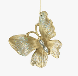 Butterfly or Dragonfly Glittering Gold Christmas Tree Ornament