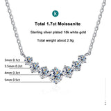 Graduated Moissanite Necklace 1.7ctw 925 Sterling Silver