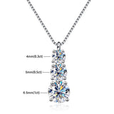 Graduated Vertical Moissanite Necklace 925 Sterling Silver