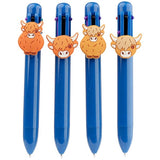 Highland Coo Multi Colour Pen with Cow Charm (6 Colours)