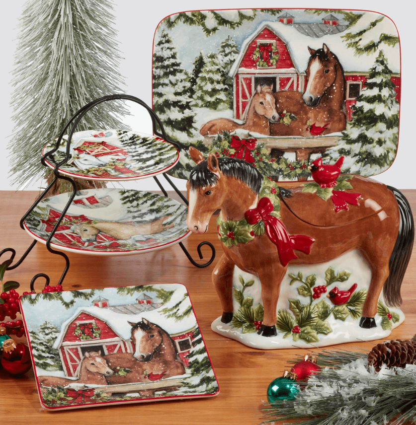 3-D Horse Cookie Jar Holiday Homestead Collection