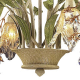Huarco 6-Lght Chandelier W/Floral-Shaped Glass