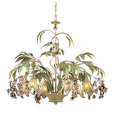 Huarco 6-Lght Chandelier W/Floral-Shaped Glass