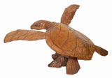 Hand Carved Wooden Sea Turtle on Coral Base One of a Kind!