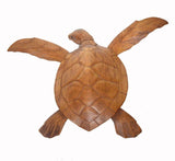 Huge Hand Carved Wooden Sea Turtle on Coral Base One of a Kind!