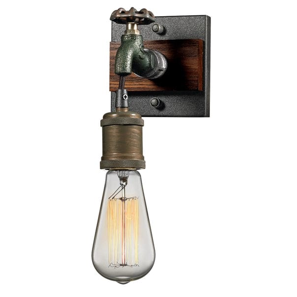 Jonas 1-Lght Industrial Style Lamp Multi-Tone Weathered W/Faucet Motif
