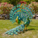 Large Colorful Beautifully Detailed Peacock Pair