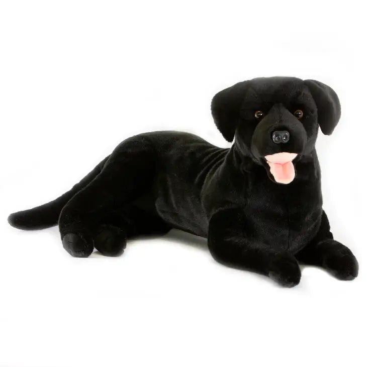 Large Life-like Plush Black Labrador Retreiver Black Dog, Eco-Friendly