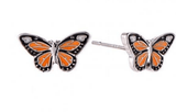 Monarch Butterfly Stud Earrings Sterling SIlver