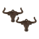 Cow Cast Iron Wall Hook Set of 2
