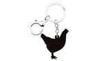Red Hen Chicken Acrylic Keychain and Earrings Realistic Fun!