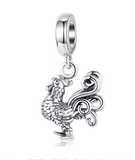 Rooster Pandora Style Charm 925 Sterling Silver