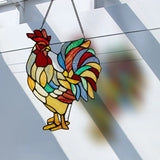 Rooster Stained Glass Hanging Hand Made