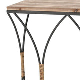 Set of 2 Fisher Island Wood & Metal Console Tables