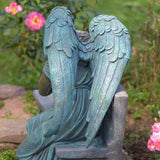 35" Tall Magnesium Napping Angel On Bench- Antique Bronze