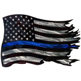 American Flag and Thin Blue Line Patriotic Metal Wall Art Made in the USA!