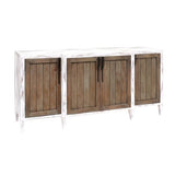 4-Door Farmhouse Wood Storage Credenza