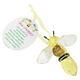 Bee Happy Inspirational Bee Ornament Gift with Message