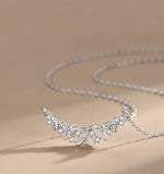 Ali express-Alimay Necklace sterling silver Elegant Flower Necklace in Fine 925 Sterling Silver with CZ