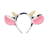 Ali Express Apparel & Accessories White & Black With Small Horns Cow Ears Headband