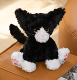 Ali-express Black White Curly Coat Devon Rex Plush Kitty Cat