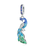 Ali-express Charms Peacock Colorful Charm Pendant Pandora Style Bracelet