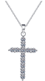 Moissanite Cross Necklace 3.6ct