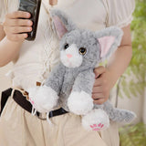 Ali-express Gray White Curly Coat Devon Rex Plush Kitty Cat