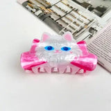 Ali-express hair clip White Cat Pink Bow Cat Hair Clips