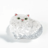 Ali-express hair clip White Fluffy Cat Cat Hair Clips