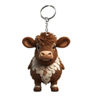 Ali Express Keychain Brown Acrylic Cow Highland Cow Keychains