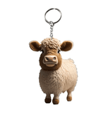 Ali Express Keychain Tan Acrylic Cow Highland Cow Keychains