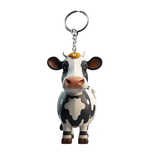 Ali Express Keychain White & Black Acrylic Cow Highland Cow Keychains