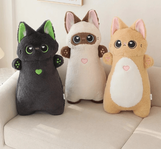 Kawaii Large Kitty Cat or Pink Pig Pillow Plush Animals 55cm Tall