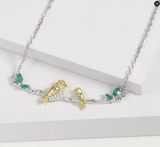 Alibaba-Abiding Necklace sterling silver 149.95 Elegant Bird Necklace w/Gemstone 925 Sterling Agate Silver Handcraft Necklace Sliver Gold Plated Collection