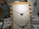 Alibaba Dainty Purple Amethyst Butterfly Necklace Sterling Silver Chain